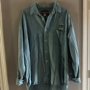 Hard Rock Cafe Teal Relaxed Button-Up Shirt